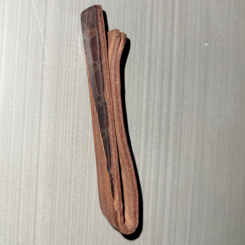 🤑Vintage SWANK Leather & Alligator Skin Money Clip - Picture 7 of 10